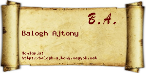 Balogh Ajtony névjegykártya