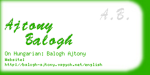 ajtony balogh business card